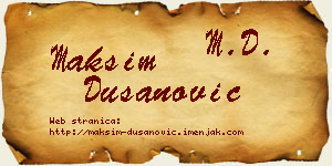 Maksim Dušanović vizit kartica